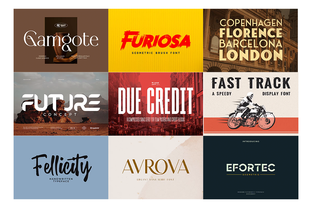 دانلود 10 فونت حرفه ای مناسب طراحی مجموعه اول