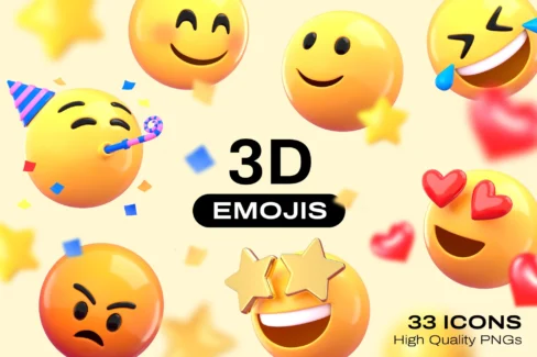دانلود 33 ایموجی سه بعدی PNG | پکیج آیکون 3D پریمیوم و با کیفیت