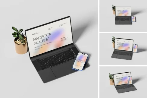 موکاپ لایه باز مک بوک و آیفون | ادیت ابزار