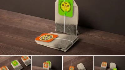 دانلود موکاپ لایه باز بسته چای تی بگ