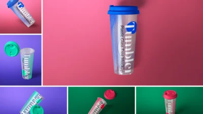 دانلود موکاپ لایه باز لیوان بیرون بر